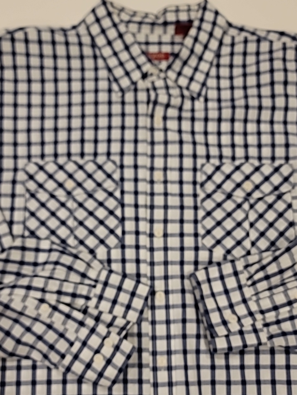 Izod Navy White Long Sleeve Camp Shirt XXL - Picture 9 of 12